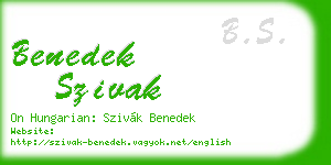 benedek szivak business card